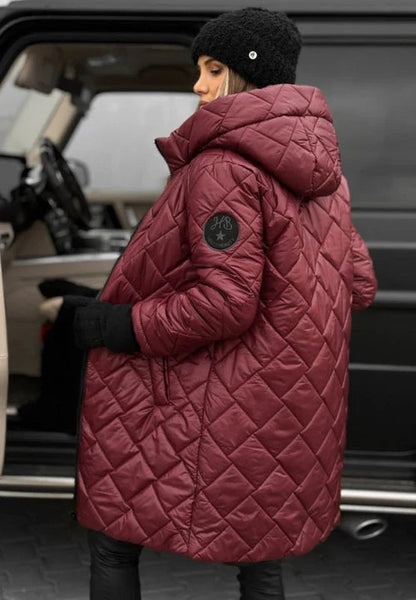 Manteau matelassé long à capuche